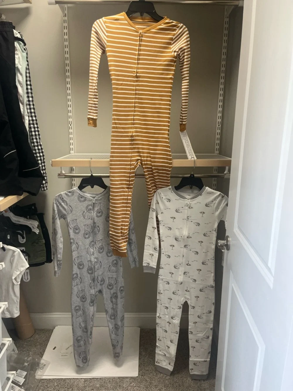 3-Pack Kids Simple Joys by Carter’s—Front Pajama Set - Gray, White, Brown